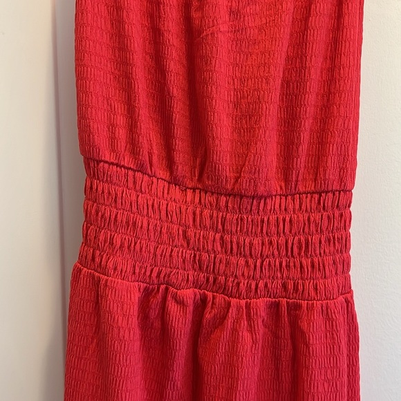MICAEL KORS MAXI DRESS size M crossed strapping back smocked waist NWOT - Picture 4 of 4